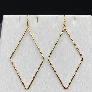 “Diamond” Shaped Gold Earrings